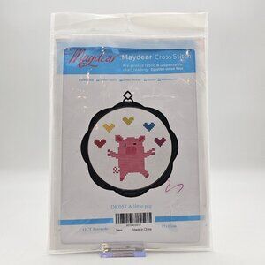 Maydear A little Pig Cross Stitch Kit Pre-Printed Fabric